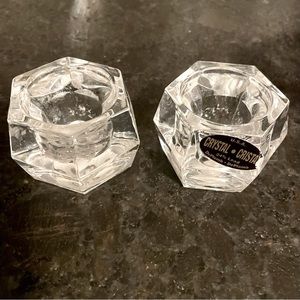 Pair of De Plomb 24% lead crystal Candlestick holders.